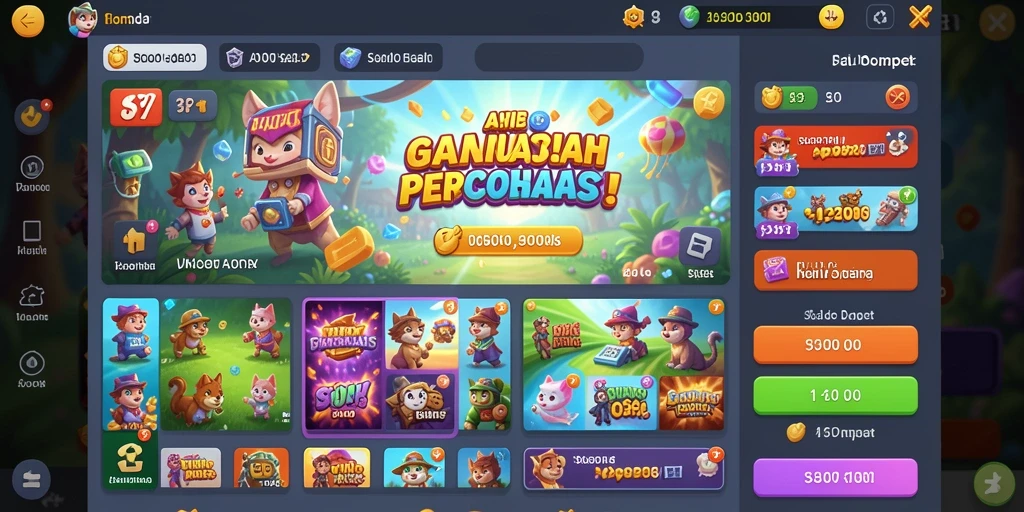 Tampilan awal permainan yang menarik dan penuh warna.